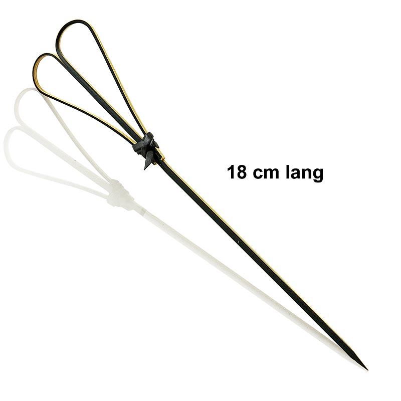 Bambusspyd, med hjerte, sort, 18 cm, 100 stk