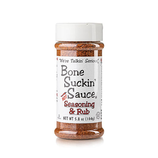 Bone Suckin´ Hot Seasoning & Rub´, BBQ-krydderiblanding, stærk, Ford´s Food, 164 g
