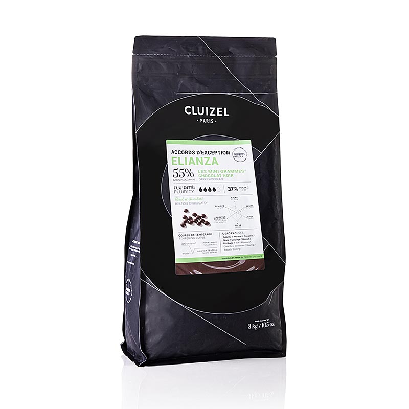 Elianza 55 %, mørk chokolade, Grandes Teneurs, callets, Michel Cluizel, 3 kg