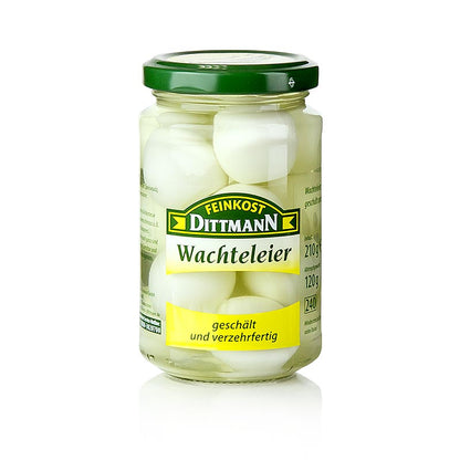 Vagtelæg, i lak, Feinkost Dittmann, 220 g, ca. 12 stk.