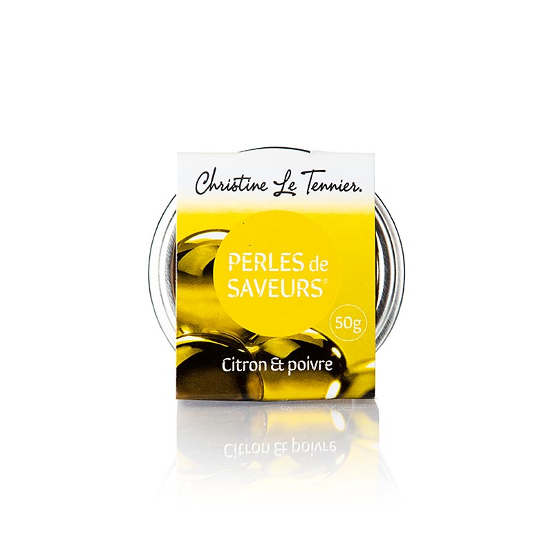Frugtkaviar "Citron-peber", perle størrelse 5 mm, kugler, Les Perles, 50 g