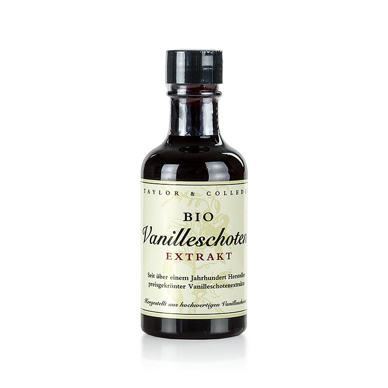 Bourbon-vaniljeekstrakt, uden korn, Taylor & Colledge, økologisk, 100 ml