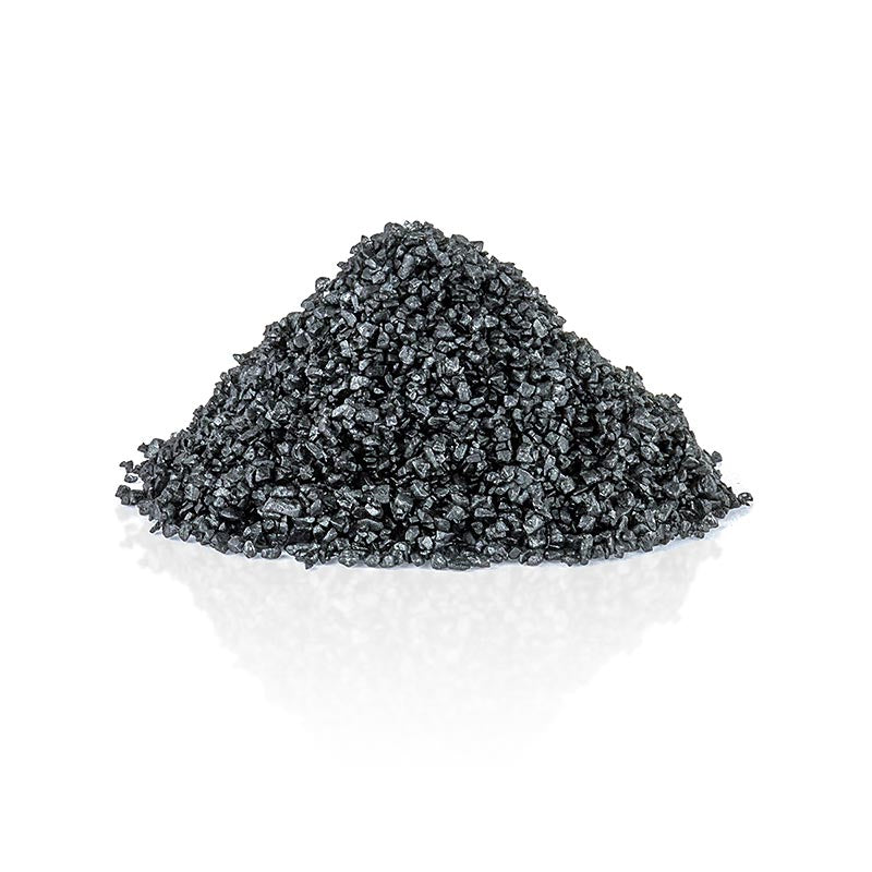 Palm Island, sort Stillehavssalt, dekorationssalt med aktivt kul, groft, Hawaii, 1 kg