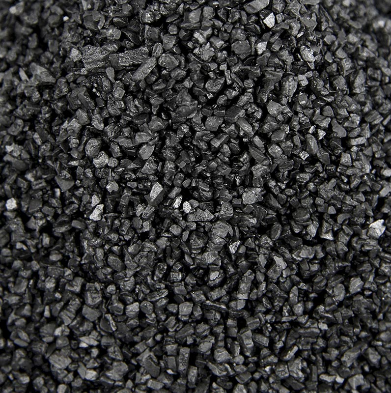 Palm Island, sort Stillehavssalt, dekorationssalt med aktivt kul, groft, Hawaii, 1 kg