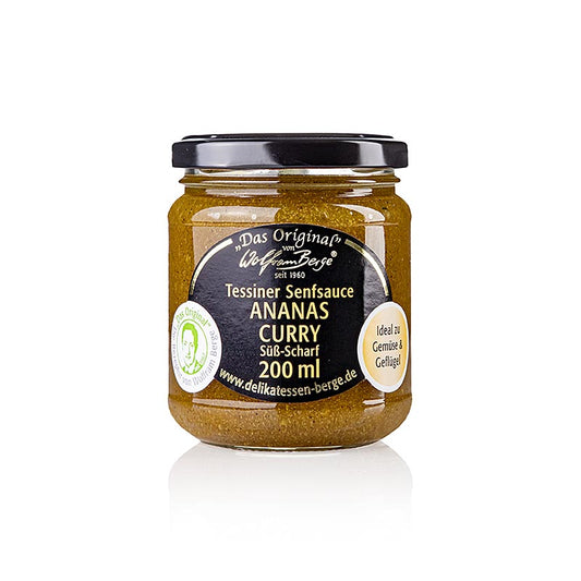 Original Tessiner ananas-karry-sennepsauce, Wolfram Berge, 200 ml