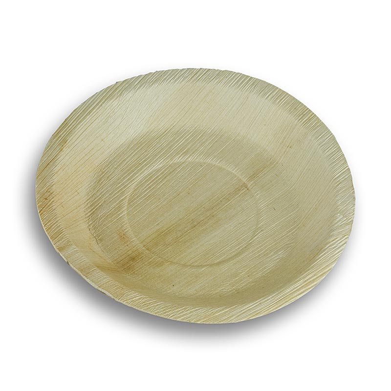 Engangs-palmebladstallerken, rund, ca. ø 24 cm, 100 % komposterbar, 100 stk
