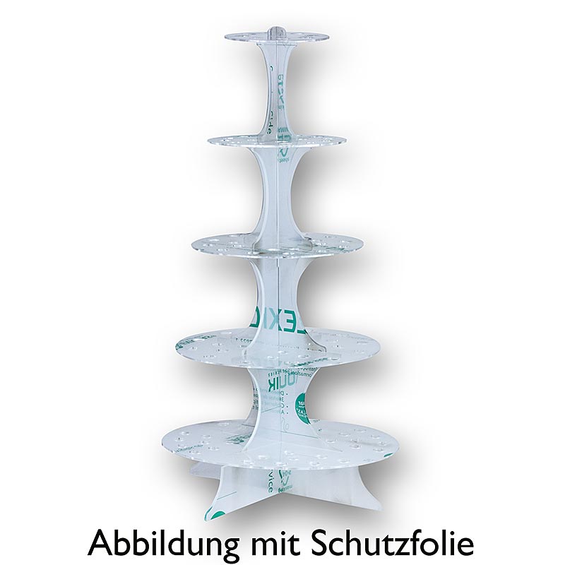 Mini-vafelhornsholder, plexiglas, 5 etager, 69 cm høj, til 100 horn, 1 stk
