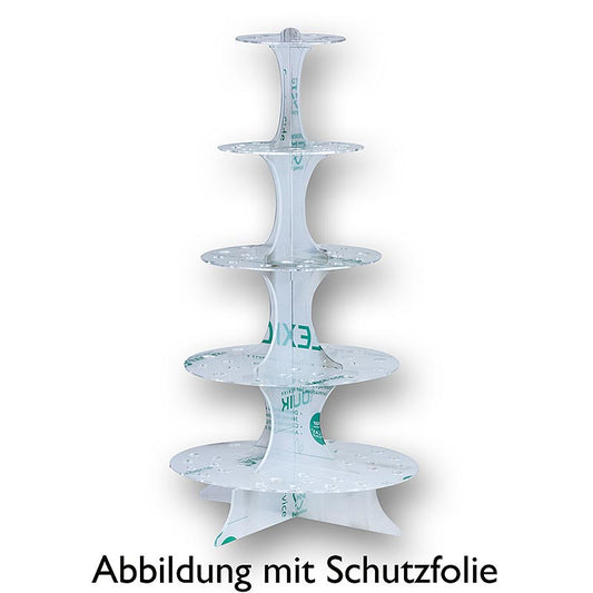 Mini-vafelhornsholder, plexiglas, 5 etager, 69 cm høj, til 100 horn, 1 stk