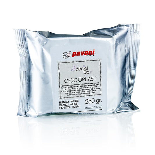 Modellerbar chokolade, hvid, Pavoni, 250 g