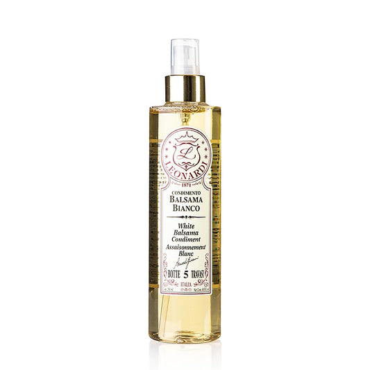 Balsamico Bianco Condimento, 5 år, egetræsfad, i forstøver, Leonardi, 250 ml