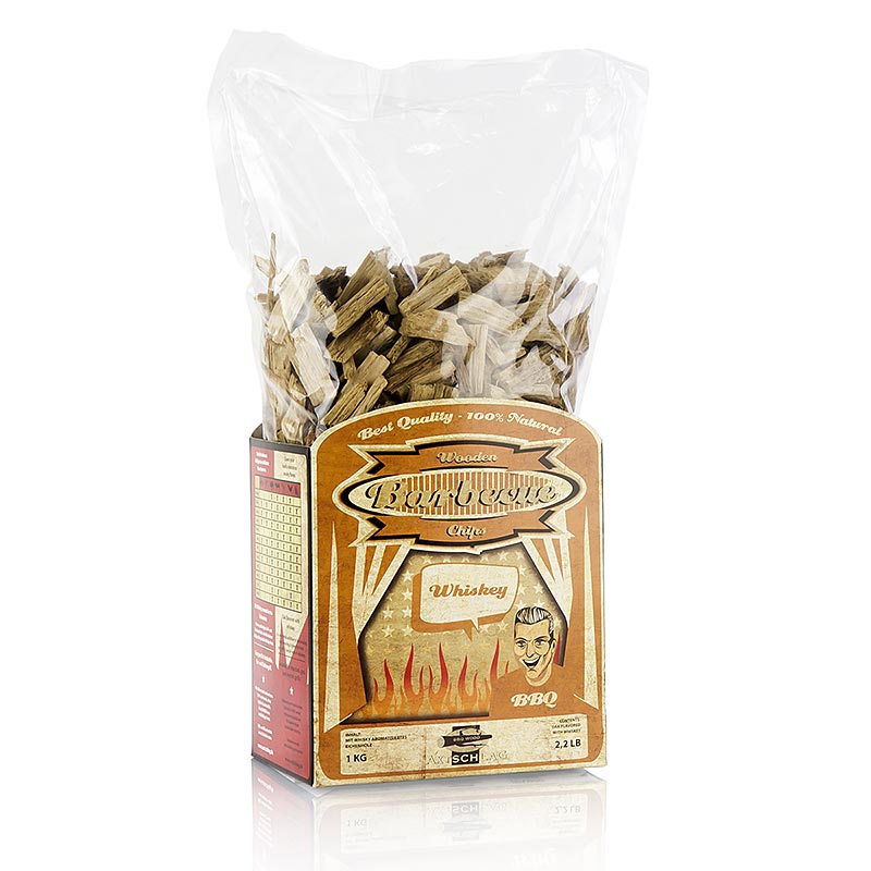 Grill BBQ - røgchips af whisky-egetræ, 1 kg
