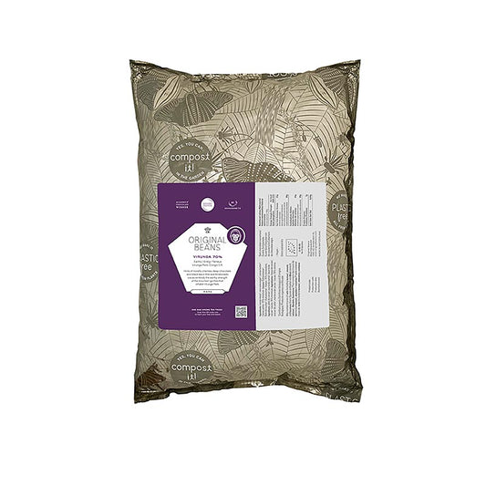 Cru Virunga Kongo, 70 %, bitter couverture, callets, Original Beans, økologisk, 2 kg