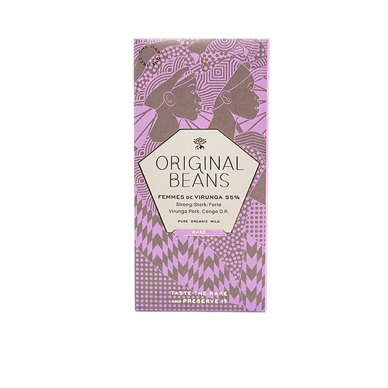 Femmes de Virunga Kongo, 55 % mælkechokoladeplade, Original Beans, økologisk, 70 g