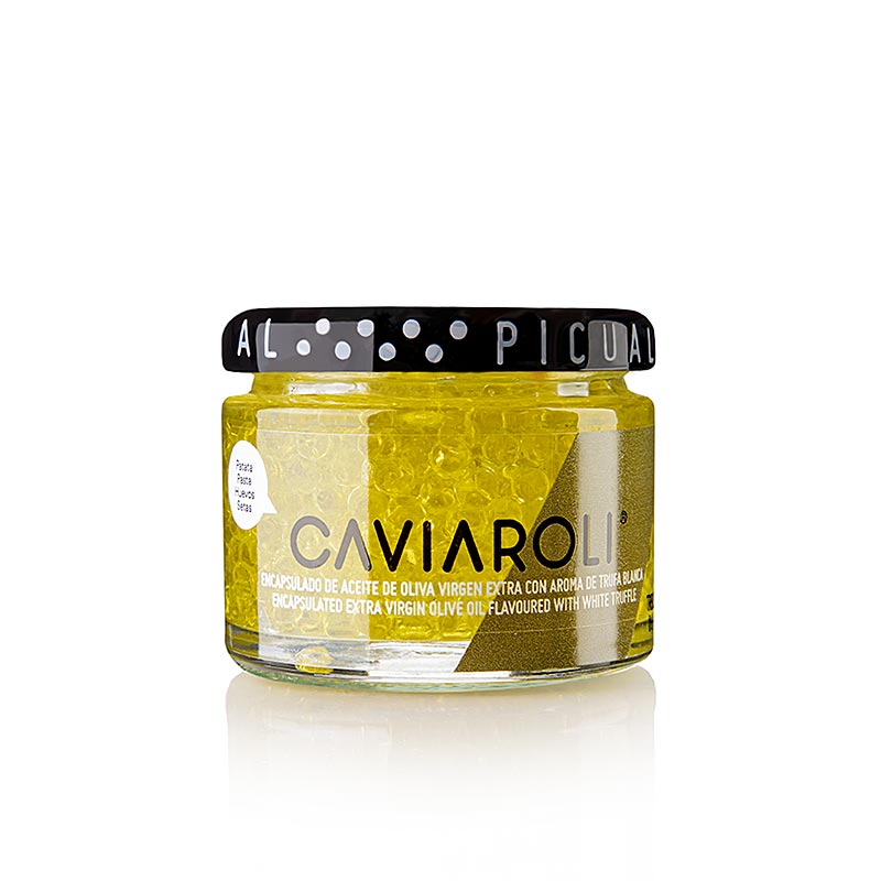Caviaroli® olivenoliekaviar, små perler af olivenolie med hvid trøffelaroma, 50 g