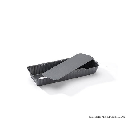 deBUYER tærteform, rektangulær, 20x8 cm, med aftagelig bund, 1 stk.