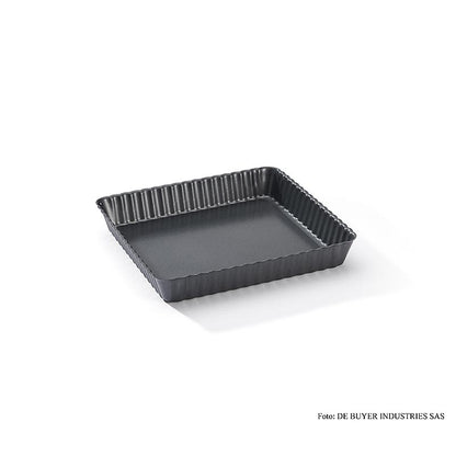 deBUYER Tærteform, firkantet, ø18 cm, med aftagelig bund, 1 stk