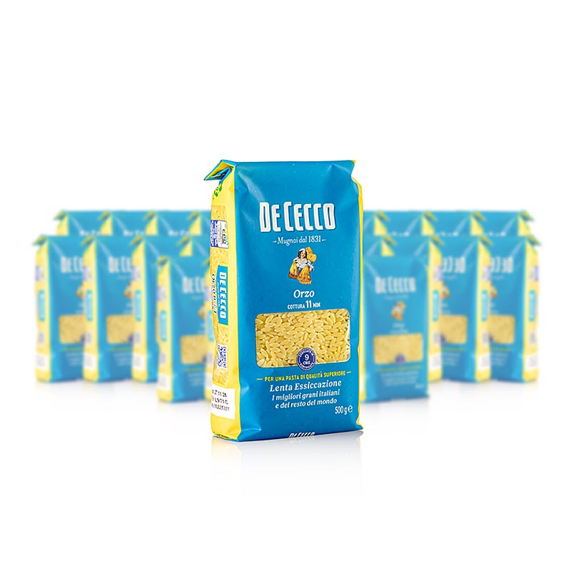 De Cecco Orzo / Riso (risnudler), nr. 74, 12 kg, 24 x 500 g
