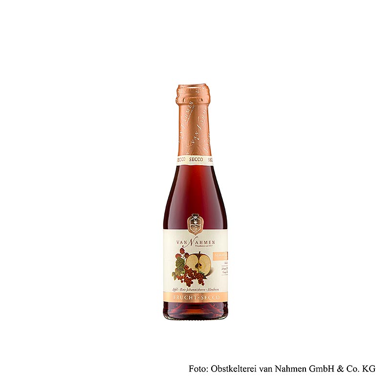 Van Nahmen Æble-rødbær-hindbær Fruchtsecco, alkoholfri, 200 ml