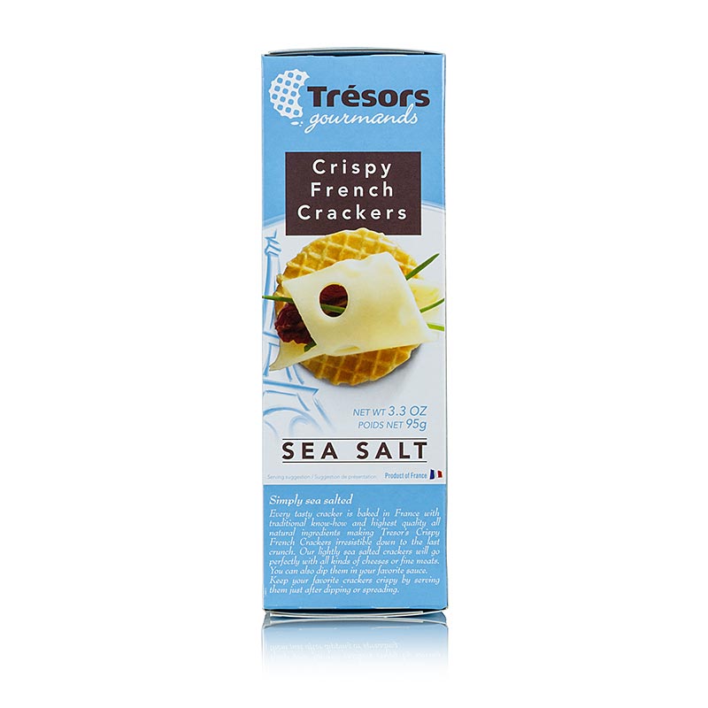 Barsnack Tresors – sprøde franske mini-vafler med havsalt, 95 g