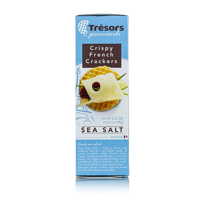 Barsnack Tresors – sprøde franske mini-vafler med havsalt, 95 g