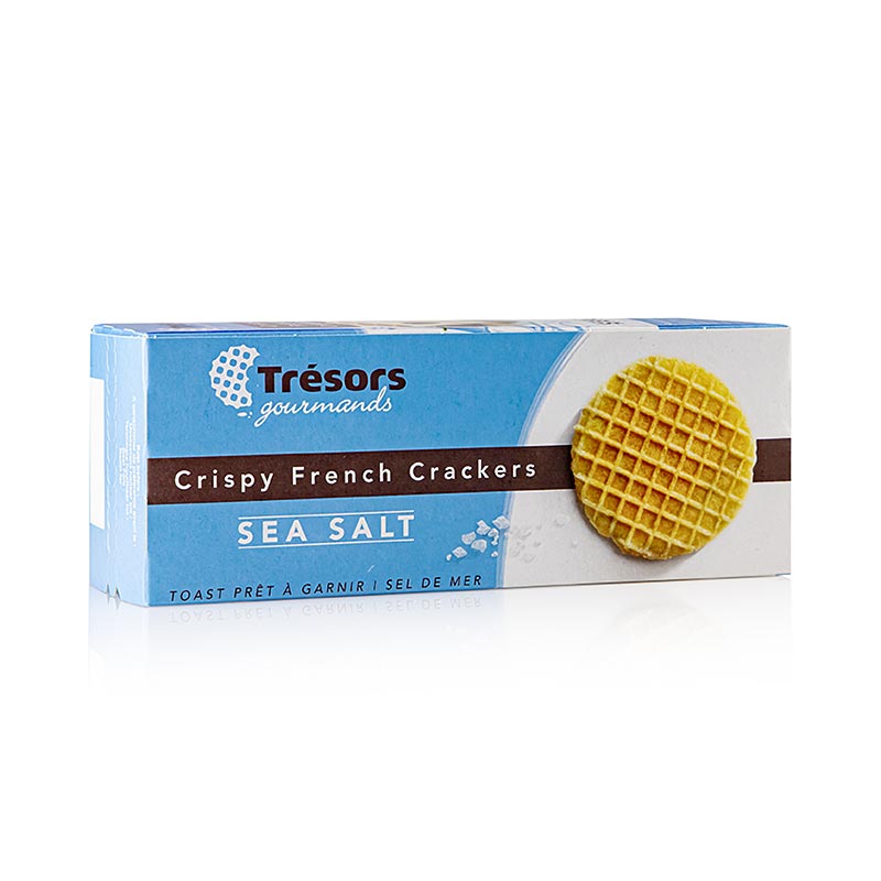 Barsnack Tresors – sprøde franske mini-vafler med havsalt, 95 g