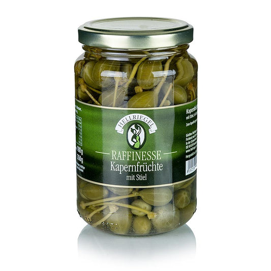 Kapersfrugter, små, med stilk, ø op til 15 mm, Rafinesse, 350 g