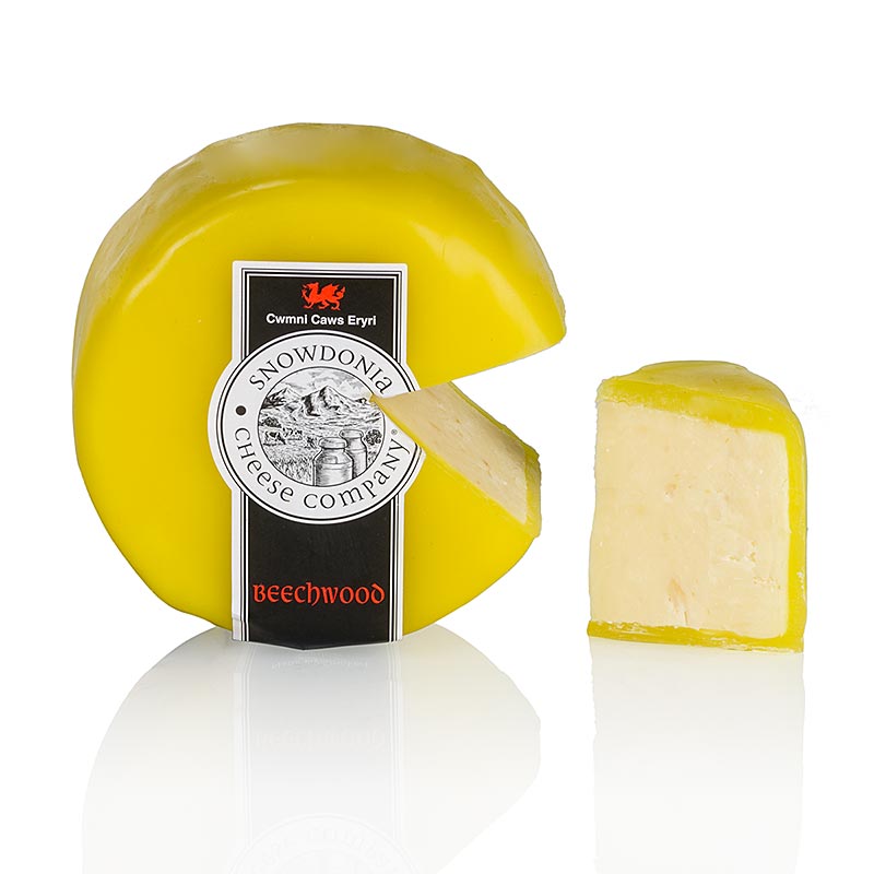 Snowdonia - Beechwood Smoked, røget cheddarost, gul voks, 200 g