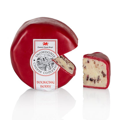 Snowdonia - Bouncing Berry, Cheddarost med tranebær, rødt voks, 200 g