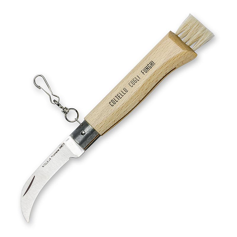 Trøffelkniv med børste, sammenklappelig, ca. 21,5 cm lang, 1 stk