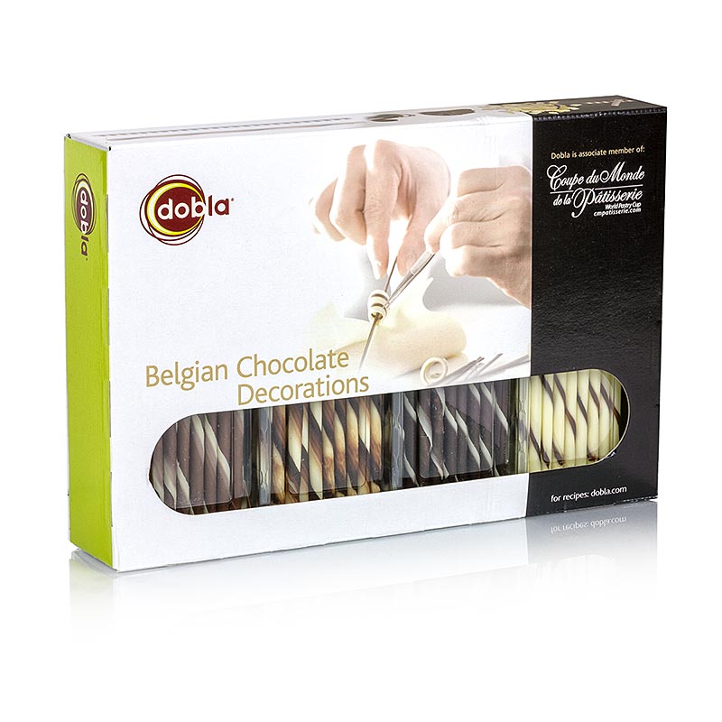 Chokoladedekorationssortiment – udvalg 1, 4 forskellige cigarillos, 360 g