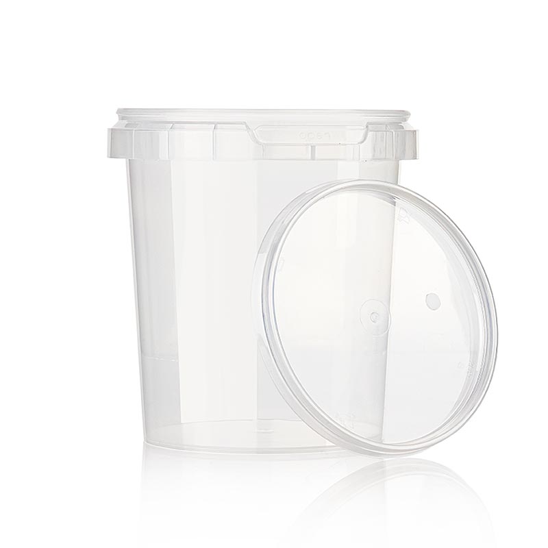 Plastbeholder "Circlecup", rund, med låg, ø 133x130 mm, 1200 ml, 1 stk