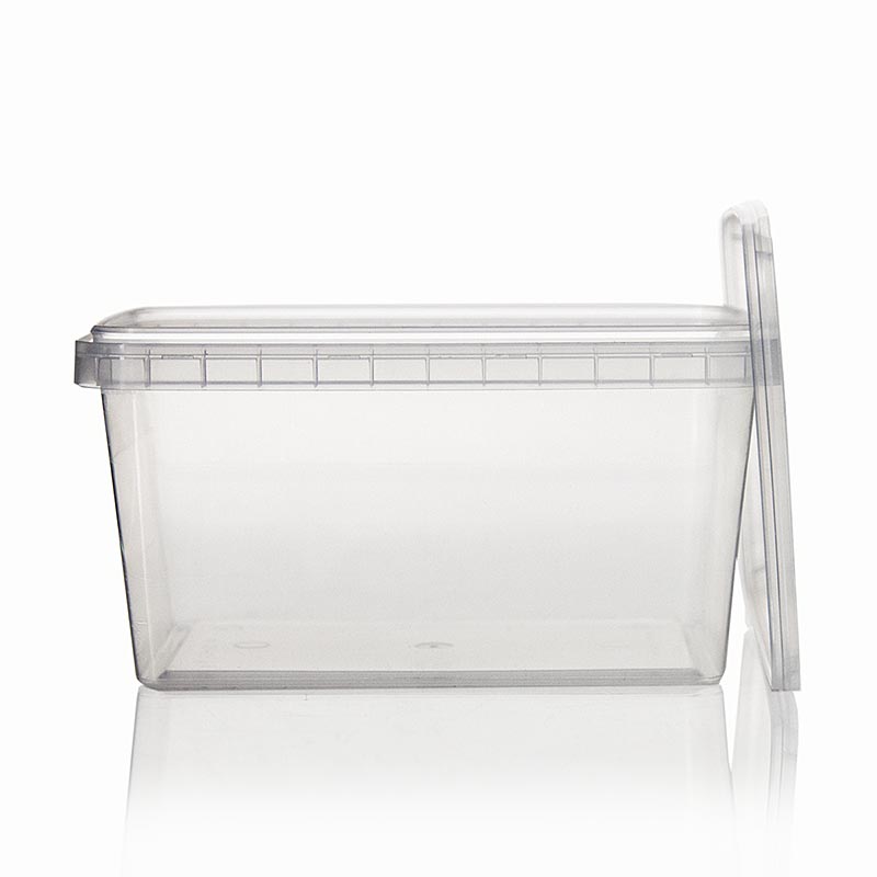 Plastbeholder "RectAcup", rektangulær, med låg, 139x98x71 mm, 600 ml, 1 stk
