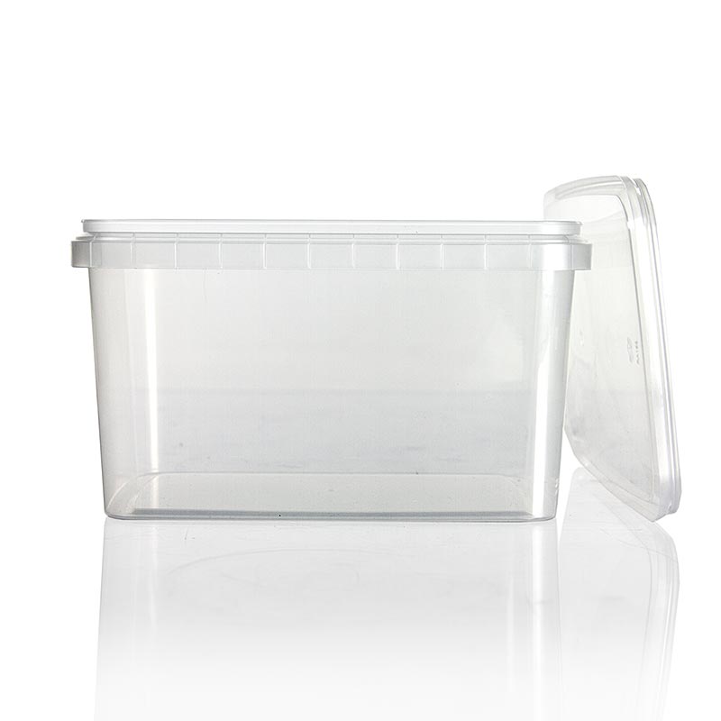 Plastbeholder "RectAcup", rektangulær, med låg, 191x128x106 mm, 1800 ml, 1 stk