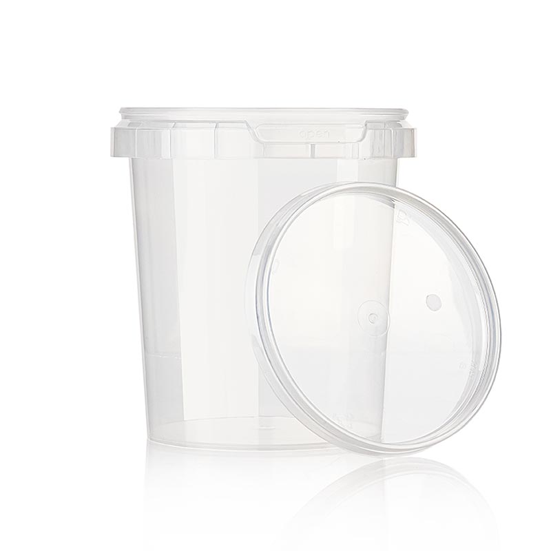 Plastbeholder "Circlecup", rund, med låg, ø 117x128 mm, 870 ml, 1 stk