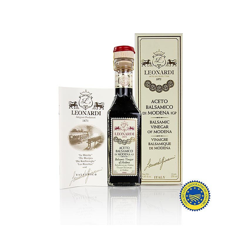 Leonardi - Aceto Balsamico di Modena IGP/g.g.A., Francobollo, 10 år, 250 ml