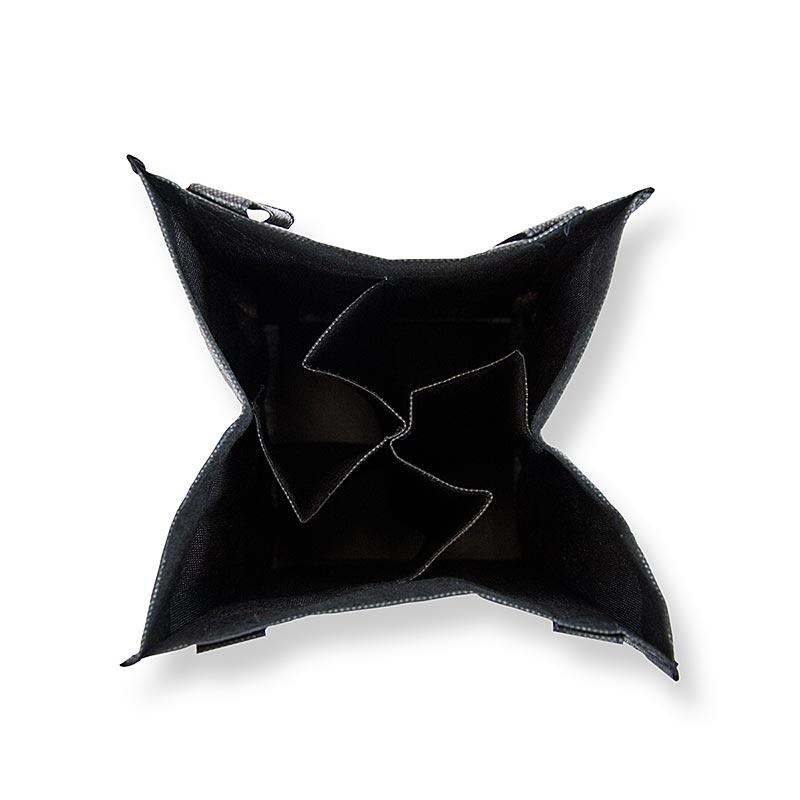 Greenbag bæretaske til 4 flasker, sort, med CHEF FOOD-logo, 1 stk