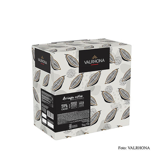 Valrhona Ariaga Noire, mørk couverture, callets, 59 % kakao, 5 kg