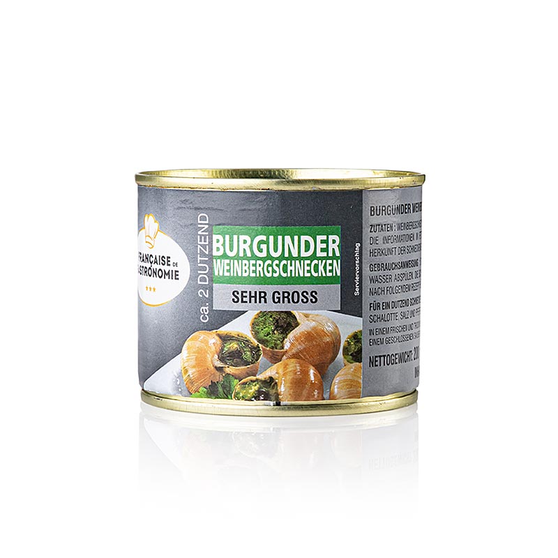 Vingårdssnegle, meget store, 2 dusin, Francaise de Gastronomie, 200 g