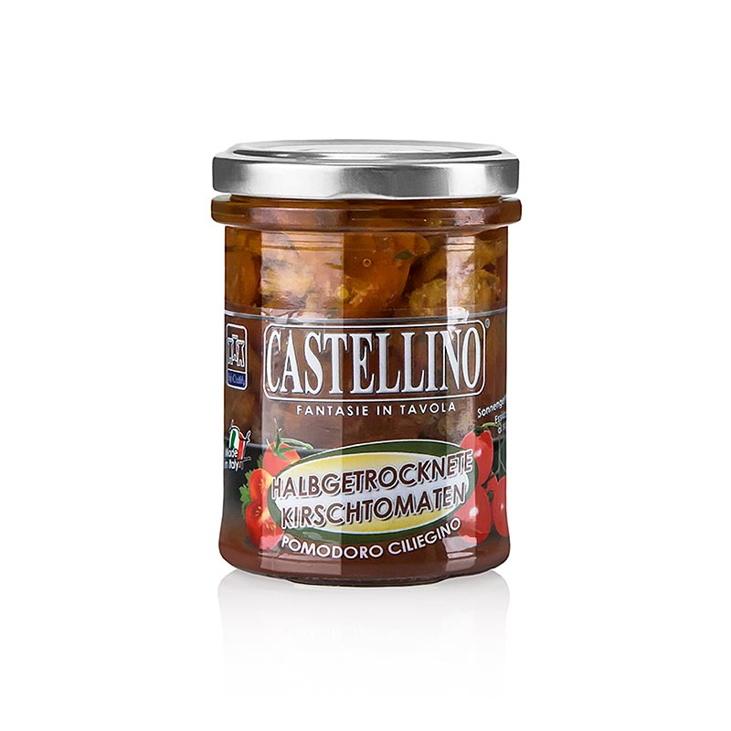 Syltede, halvtørrede cherrytomater, i solsikkeolie, 180 g