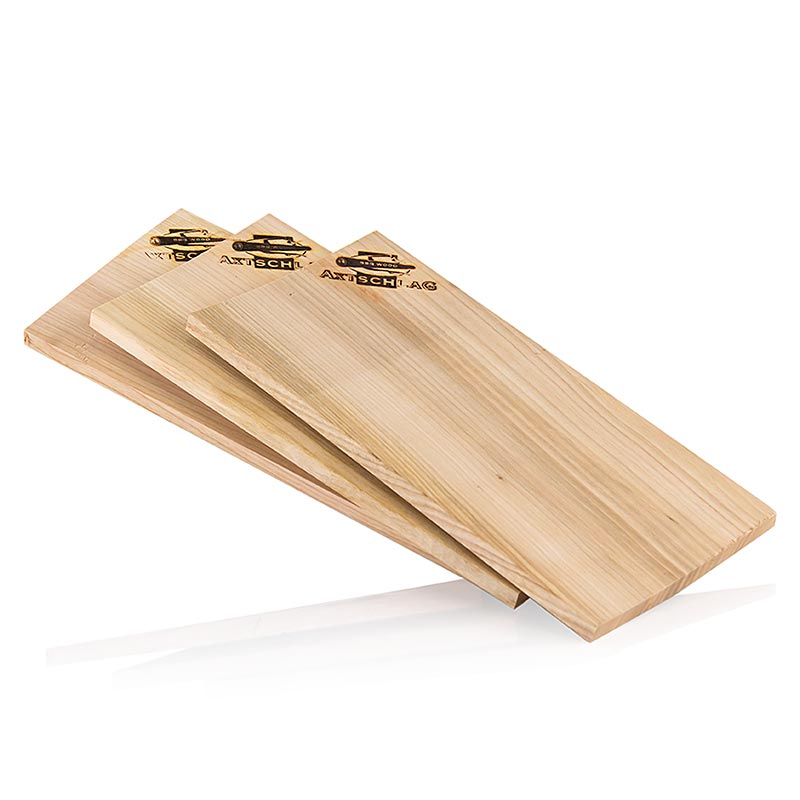 Grill BBQ - Wood Planks grillbrædder, kirsebærtræ (Cherry), 15x30x1,1 cm, 3 stk