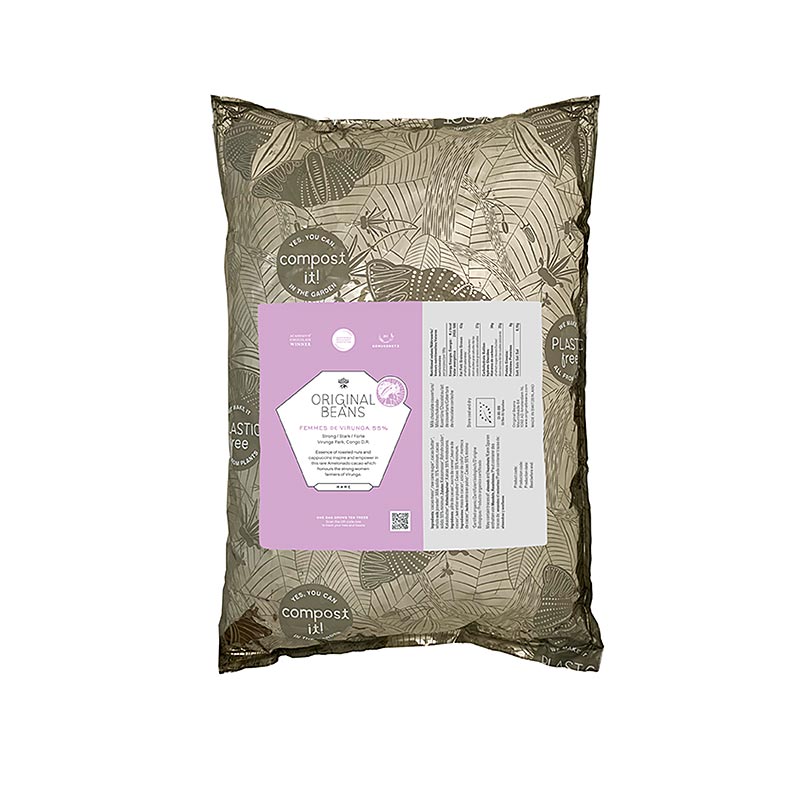 Femmes de Virunga Kongo, 55 %, mælkecouverture, callets, Original Beans, økologi