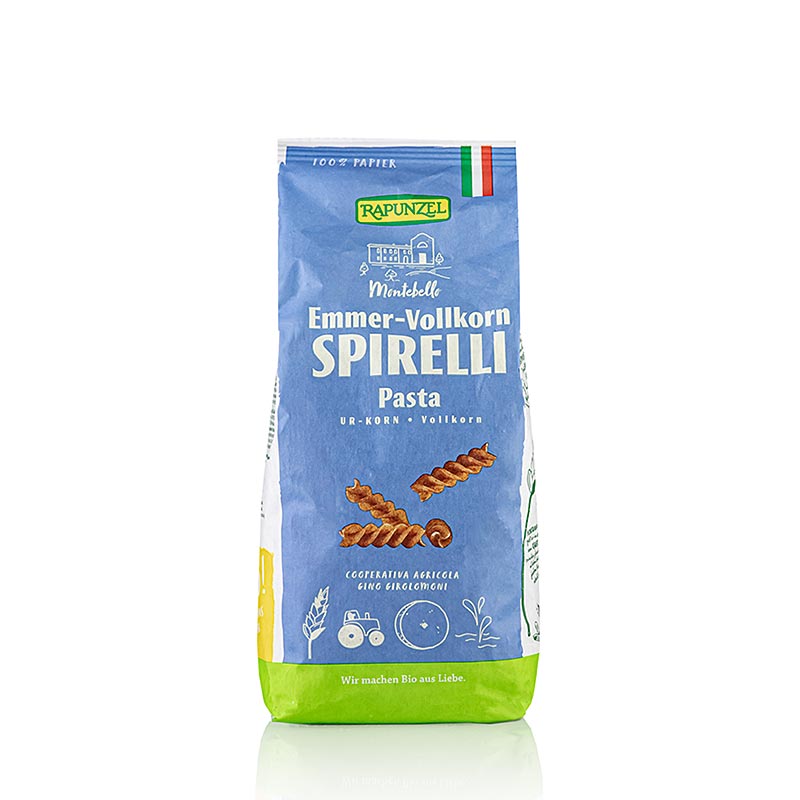 Rapunzel, emmer-pasta – spirelli, fuldkorn, økologisk, 500 g