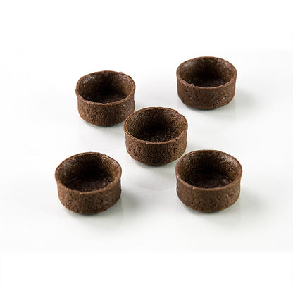 Mini dessert-tarteletter – Filigrano, runde, ø 3,8 cm, H 1,8 cm, chokolademørdej