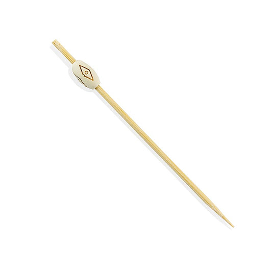 Bambusspyd, "Mali", med lys dekorsten, 12 cm, 40 stk