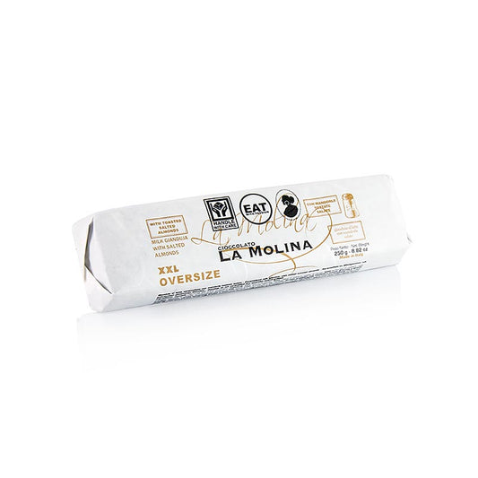 XXL Oversize Gianduja-barer med saltede mandler, La Molina, 250 g