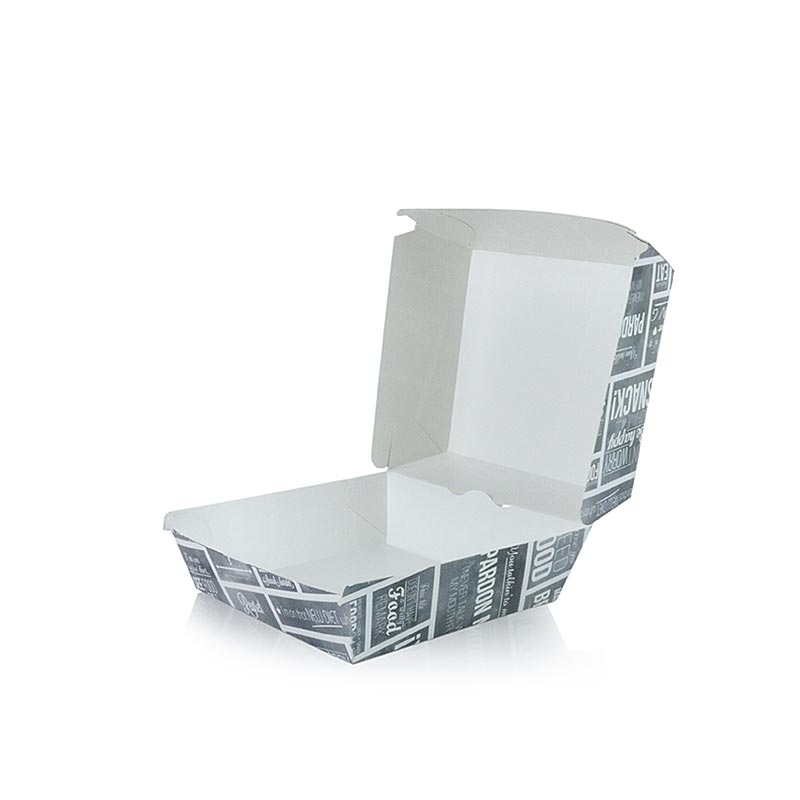 Engangs burgerboks S, 90 x 90 x 70 mm, pap, kridtkoncept, 300 stk