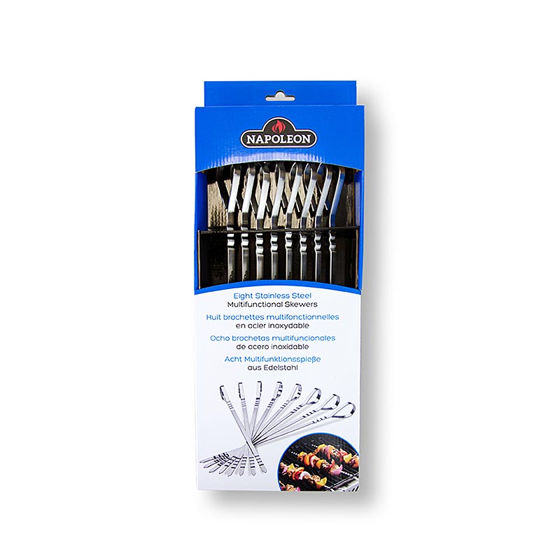 Napoleon grilltilbehør - Grillspyd - Wave-spyd, 38 cm, rustfrit stål, 8 stk.
