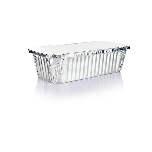 Engangs aluminiumsbakker til takeaway, rektangulære med låg, 5,4 x 11 x 21,3 cm, 10 St