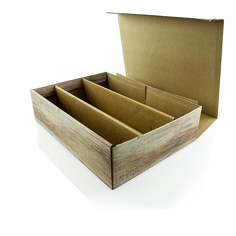 Vinpræsentationsæske, "Wood", til 3 flasker à 0,75 l, 1 stk.