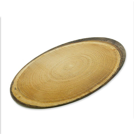 Dekorationsplade af pap i form af en træskive -M-, oval, 300x200 mm, 1 stk.